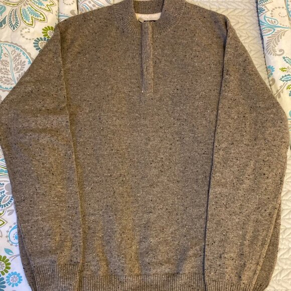 Johnnie-O  Heathered Oat Cashmere Quarter-Zip Sweater , size XL– New / Curated - Picture 4 of 13